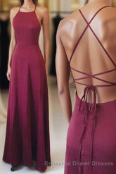 A-line Spaghetti Straps Long Backless Floor Length Bridesmaid Dresses Party Dresses